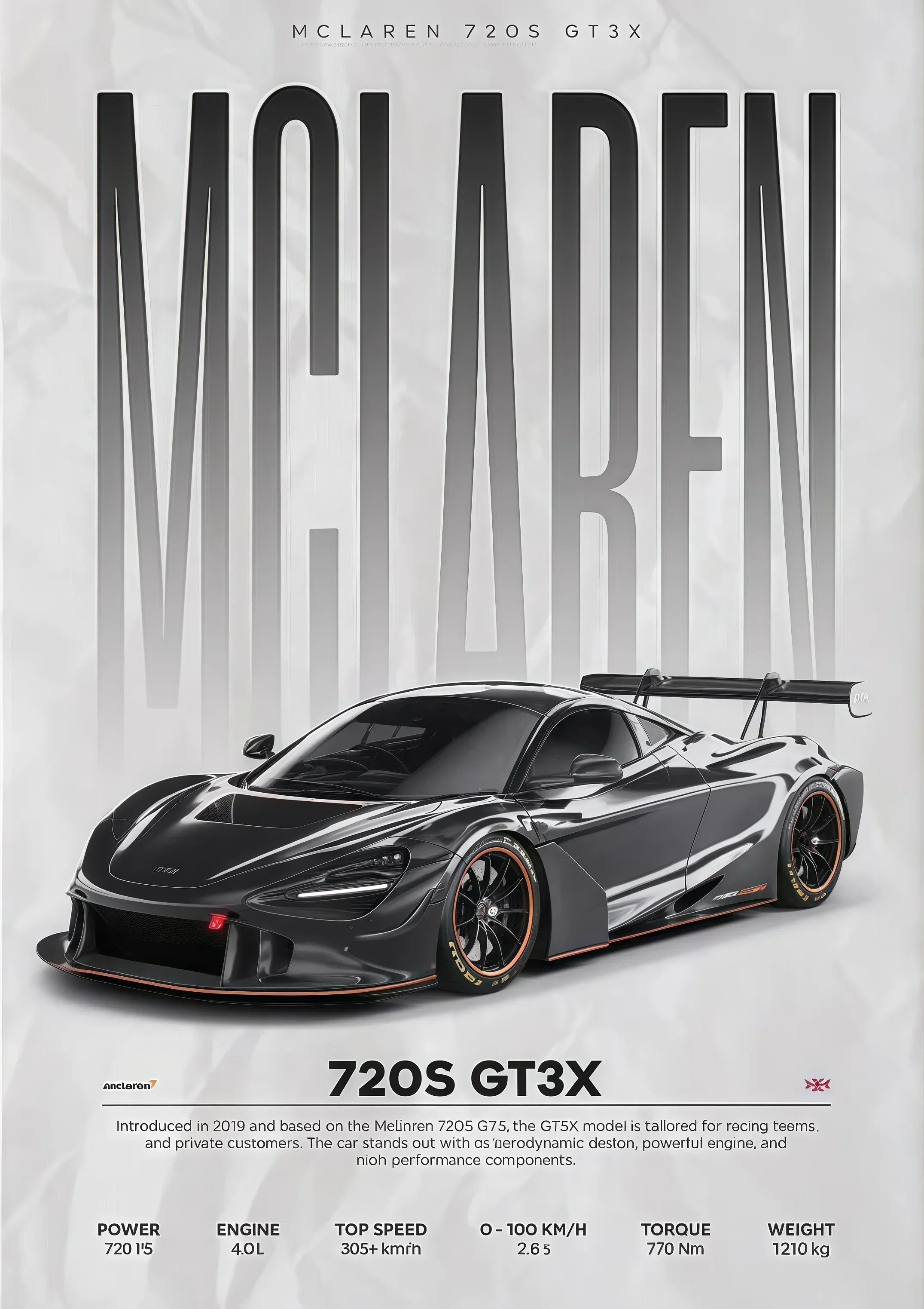 W16 750S Canvas Painting Sports Car Wall Art