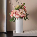Striped Plastic Bud Vase for Flowers Decorative Display