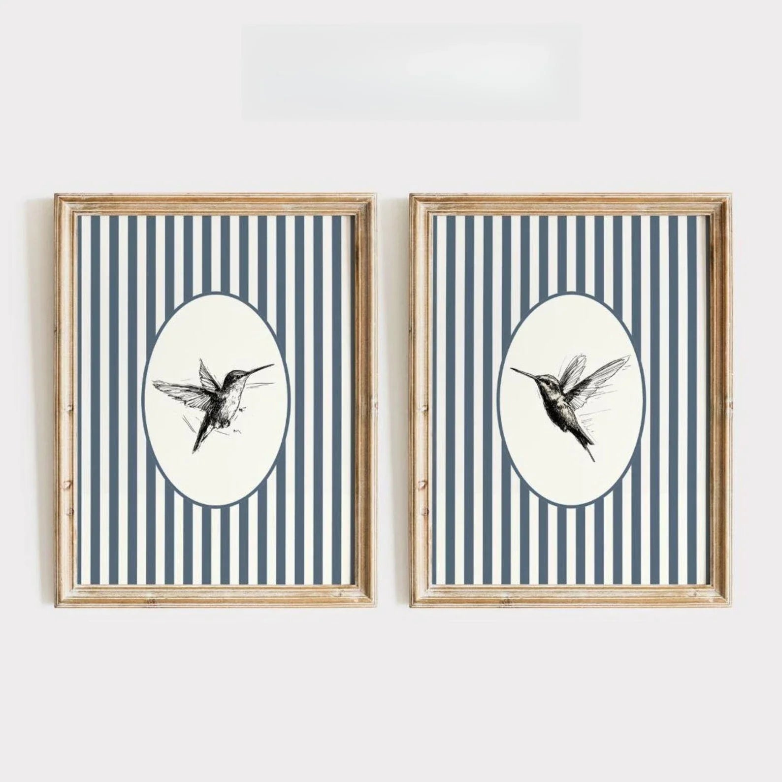 Retro Hummingbird Canvas Prints for Home Decor