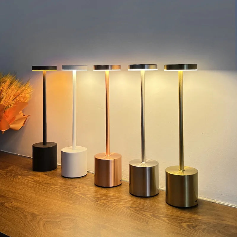 Black Metal LED Table Lamp with Touch Control