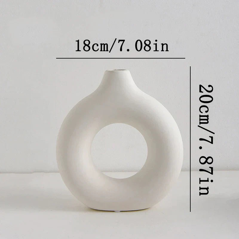 Nordic White Plastic Flower Vase for Home Decor