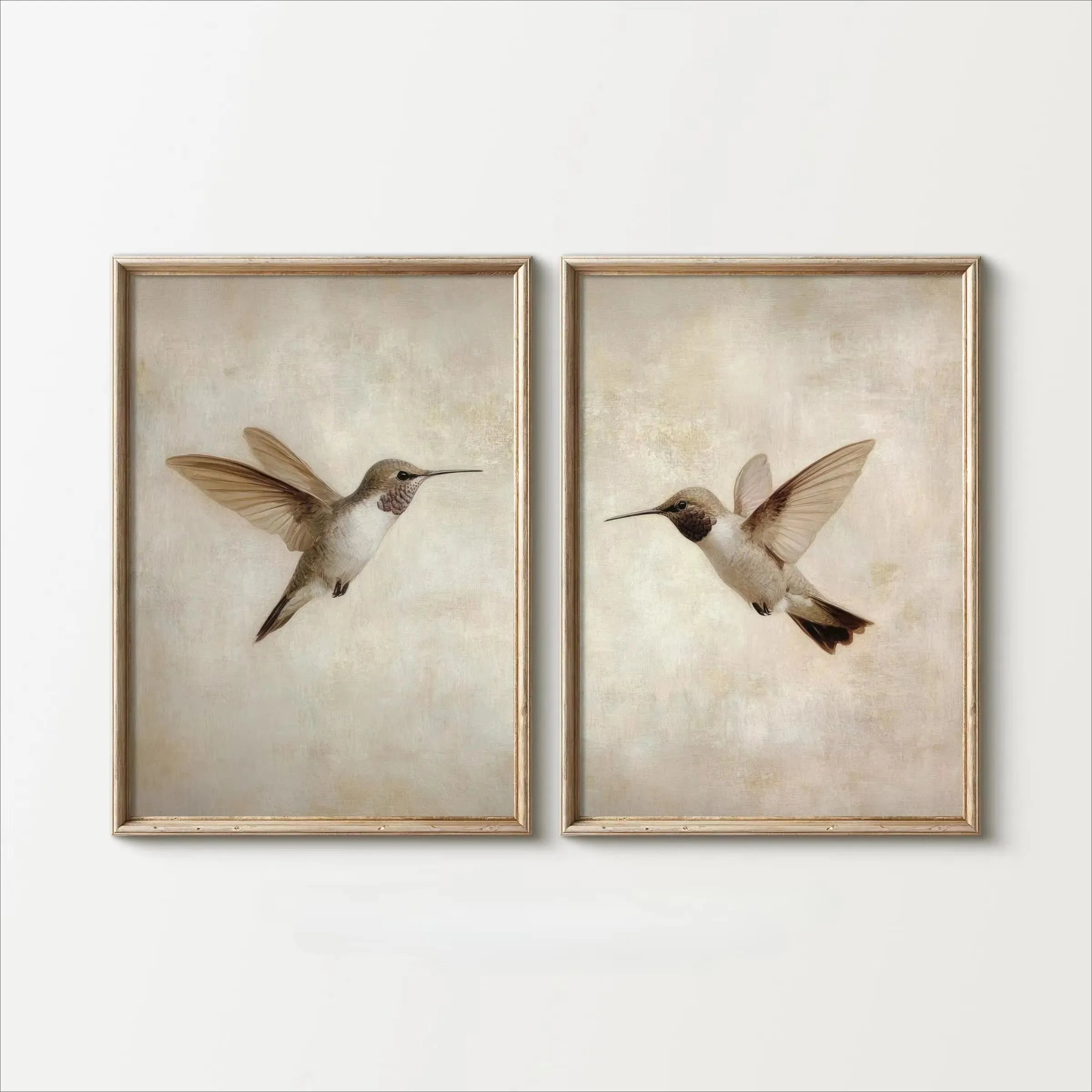 Retro Hummingbird Canvas Prints for Home Decor