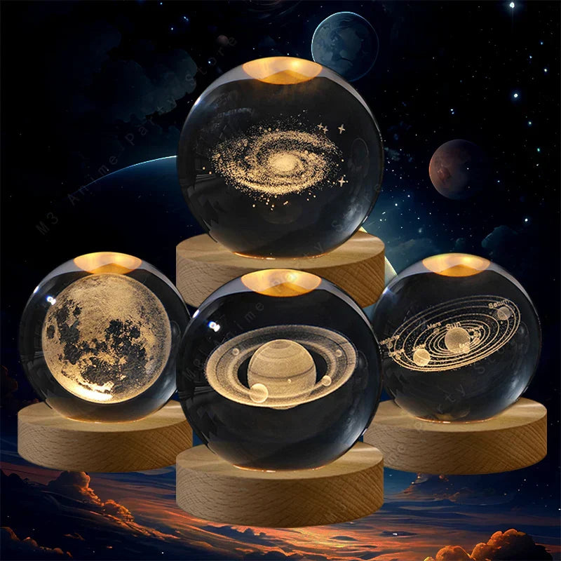 3D Crystal Ball Night Light Lamp for Kids 5cm