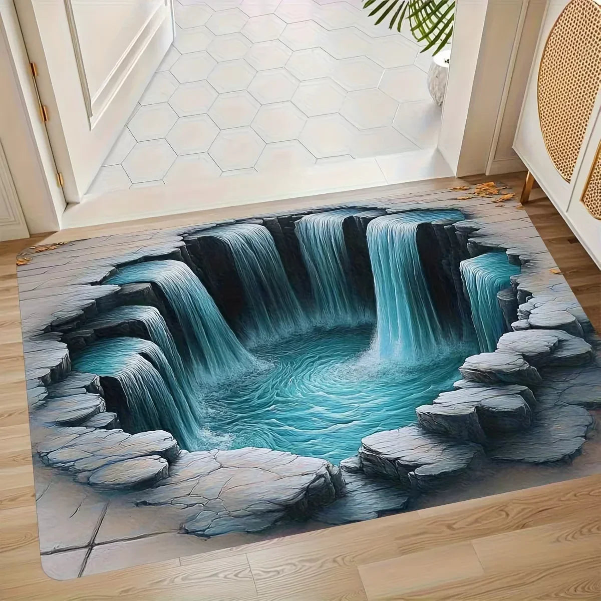 2D Optical Illusion Non-slip Doormat for Easy Cleaning