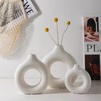Nordic White Plastic Flower Vase for Home Decor